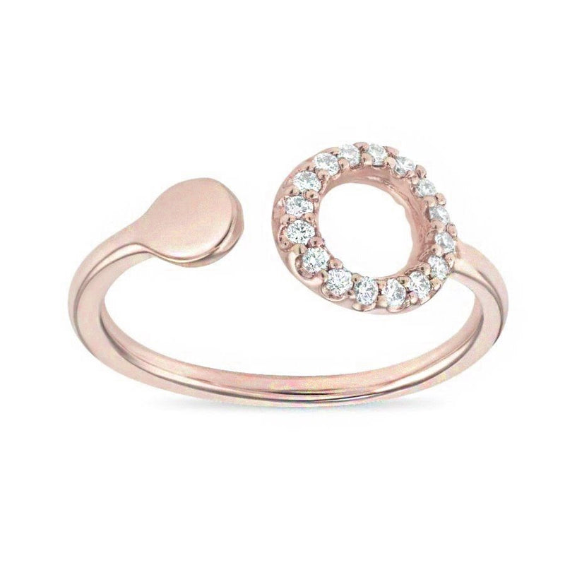 Hole-Dot Ring Pavé Diamonds Jewelry Helen Ficalora 14k Pink Gold