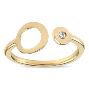 Hole-Dot Ring With Diamond Jewelry Helen Ficalora 14k Yellow Gold