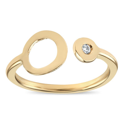 Gold Chain Ring with Diamond | Helen Ficalora 14K Yellow Gold / 7 by Helen Ficalora