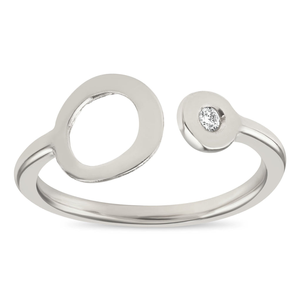 Hole-Dot Ring With Diamond Jewelry Helen Ficalora 14k White Gold