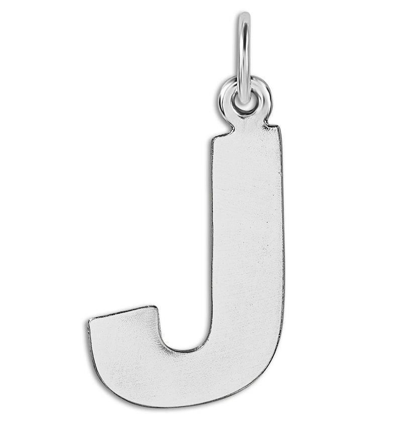 "J" Cutout Letter Charm Sterling Silver Jewelry For Necklaces And Bracelets From Helen Ficalora Every Letter And Initial Available