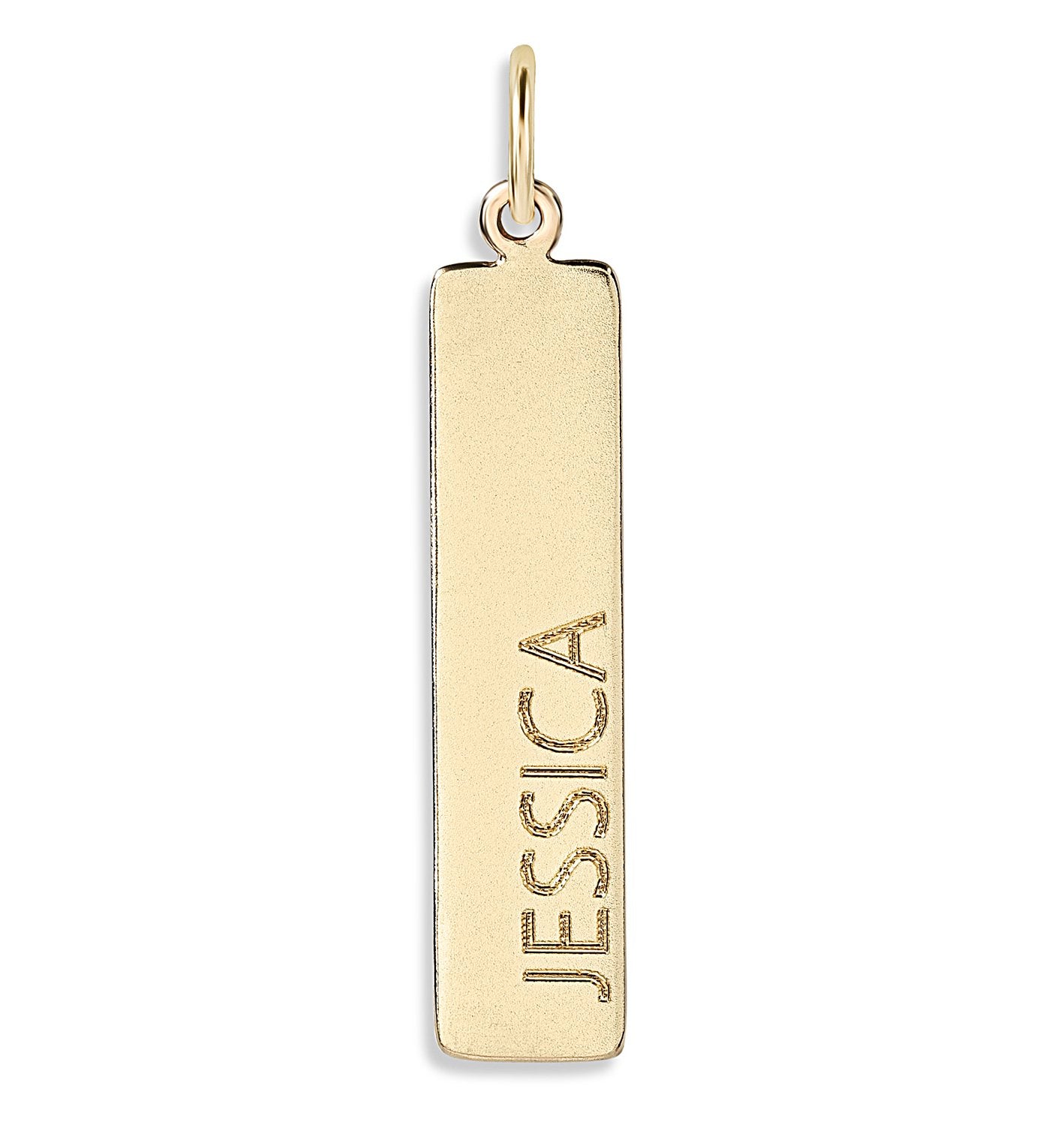 Gold Bar Necklace Pendant - Engraved Name Bar Necklace Charm
