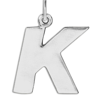 "K" Cutout Letter Charm Sterling Silver Jewelry For Necklaces And Bracelets From Helen Ficalora Every Letter And Initial Available