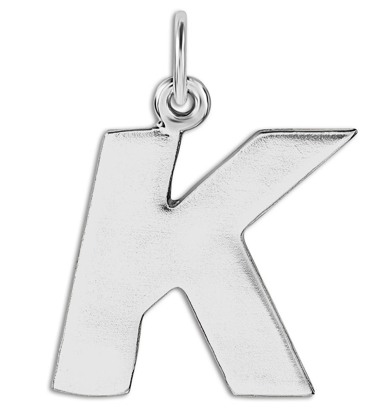 "K" Cutout Letter Charm Sterling Silver Jewelry For Necklaces And Bracelets From Helen Ficalora Every Letter And Initial Available