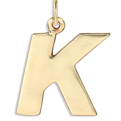 "K" Cutout Letter Charm 14k Yellow Gold Jewelry For Necklaces And Bracelets From Helen Ficalora Every Letter And Initial Available