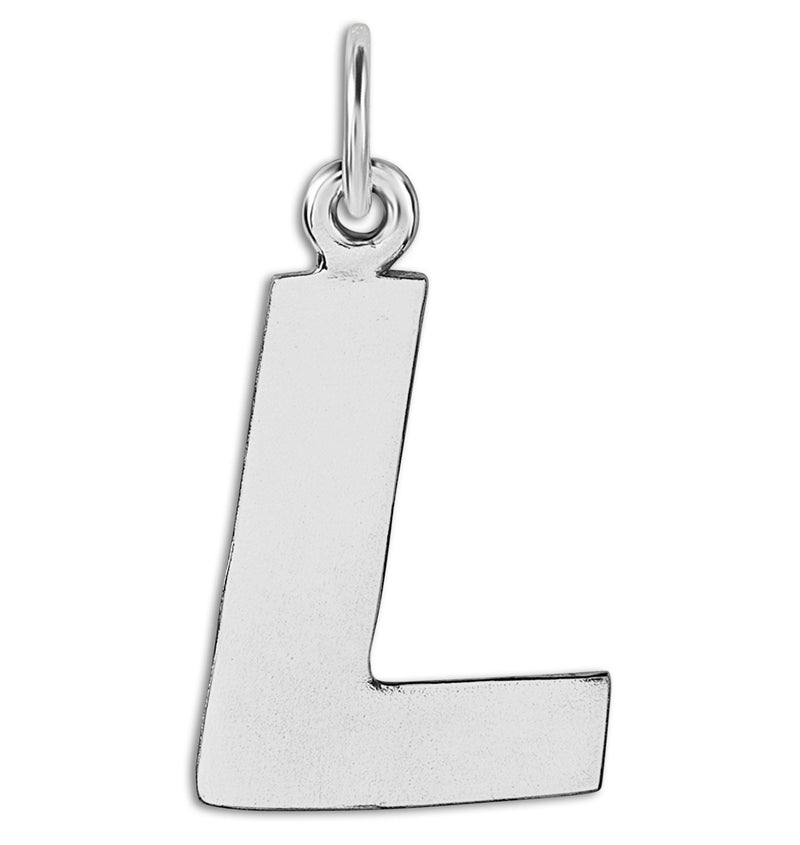 "L" Cutout Letter Charm Sterling Silver Jewelry For Necklaces And Bracelets From Helen Ficalora Every Letter And Initial Available