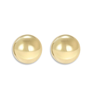 14K Gold Large Gold Ball Stud Earrings - Helen Ficalora