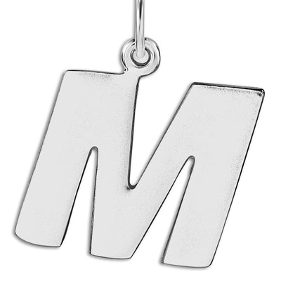 "M" Cutout Letter Charm Sterling Silver Jewelry For Necklaces And Bracelets From Helen Ficalora Every Letter And Initial Available