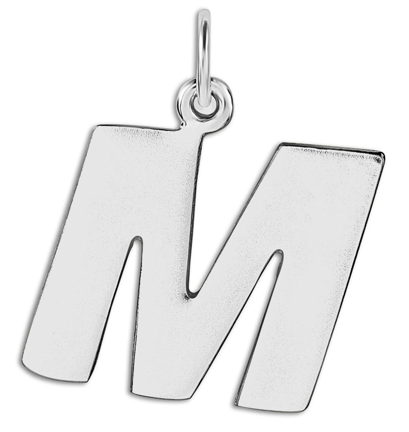 "M" Cutout Letter Charm Sterling Silver Jewelry For Necklaces And Bracelets From Helen Ficalora Every Letter And Initial Available