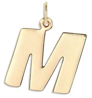 "M" Cutout Letter Charm 14k Yellow Gold Jewelry For Necklaces And Bracelets From Helen Ficalora Every Letter And Initial Available