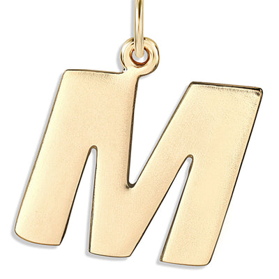 "M" Cutout Letter Charm 14k Yellow Gold Jewelry For Necklaces And Bracelets From Helen Ficalora Every Letter And Initial Available