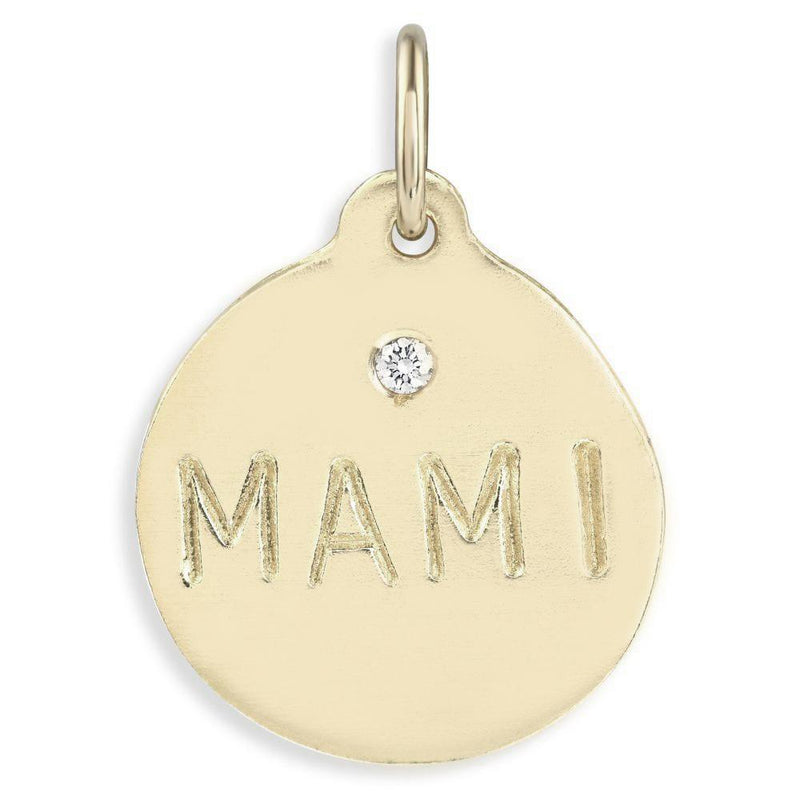 14K Gold "Mami" Necklace Charm With Diamond