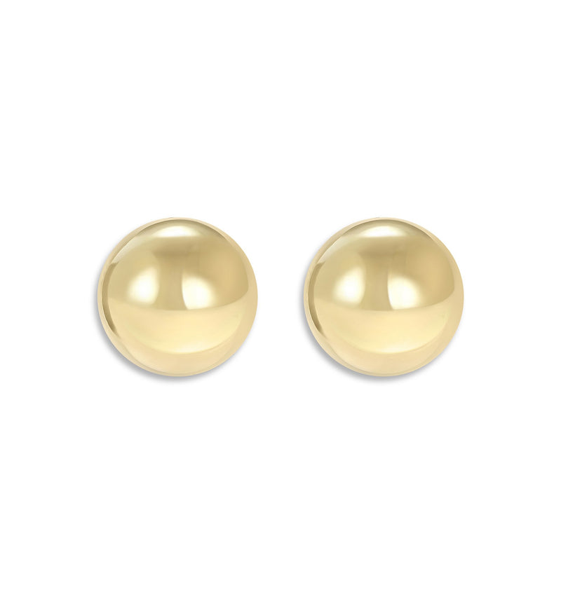 14K Solid Gold Ball Stud Earrings - Helen Ficalora