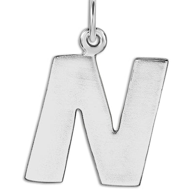 "N" Cutout Letter Charm Sterling Silver Jewelry For Necklaces And Bracelets From Helen Ficalora Every Letter And Initial Available