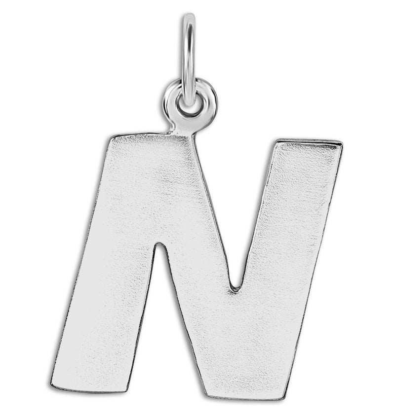 "N" Cutout Letter Charm Sterling Silver Jewelry For Necklaces And Bracelets From Helen Ficalora Every Letter And Initial Available