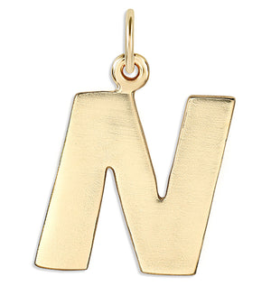 "N" Cutout Letter Charm 14k Yellow Gold Jewelry For Necklaces And Bracelets From Helen Ficalora Every Letter And Initial Available