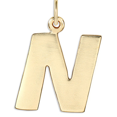 "N" Cutout Letter Charm 14k Yellow Gold Jewelry For Necklaces And Bracelets From Helen Ficalora Every Letter And Initial Available