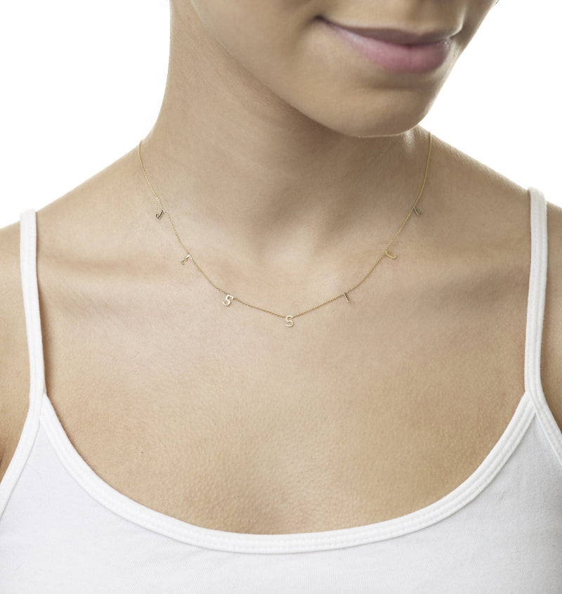 14K Gold Name Chain Necklace - Helen Ficalora