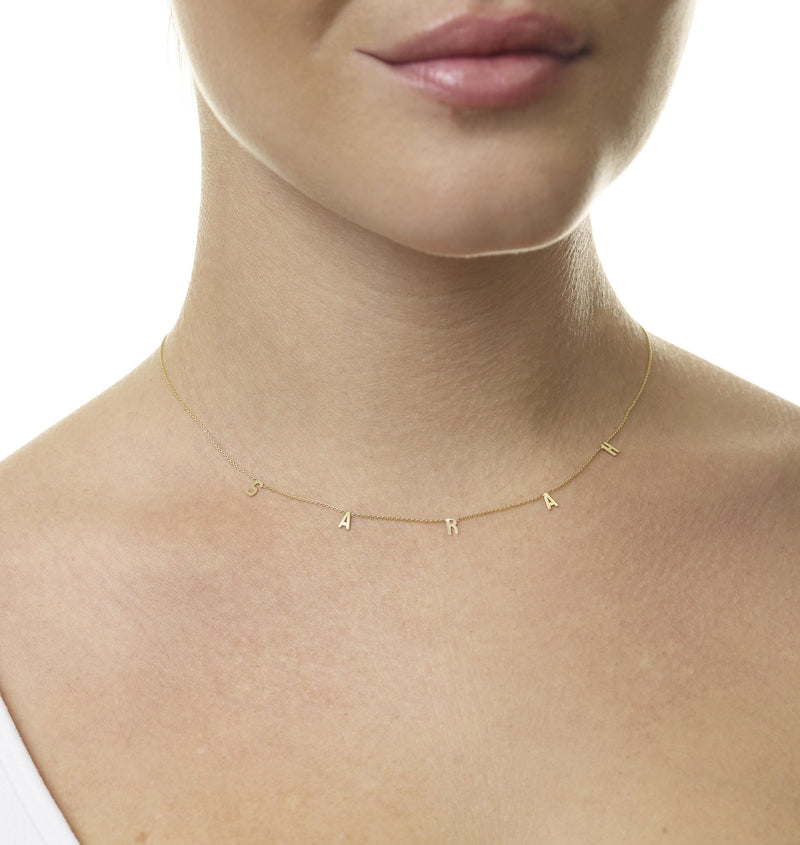 14K Gold Name Chain Necklace - Helen Ficalora