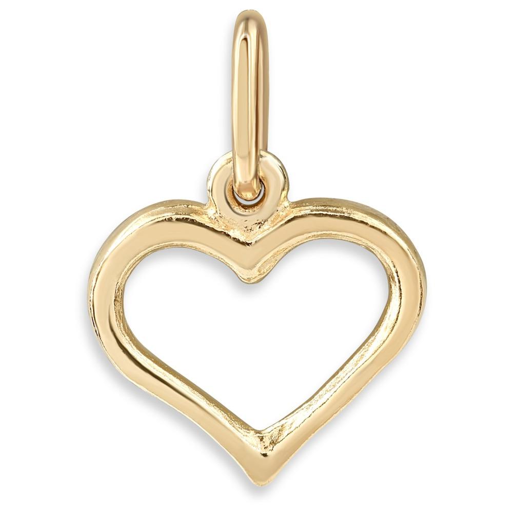 14K Gold Open Heart Charm | Helen Ficalora Sterling Silver by Helen Ficalora