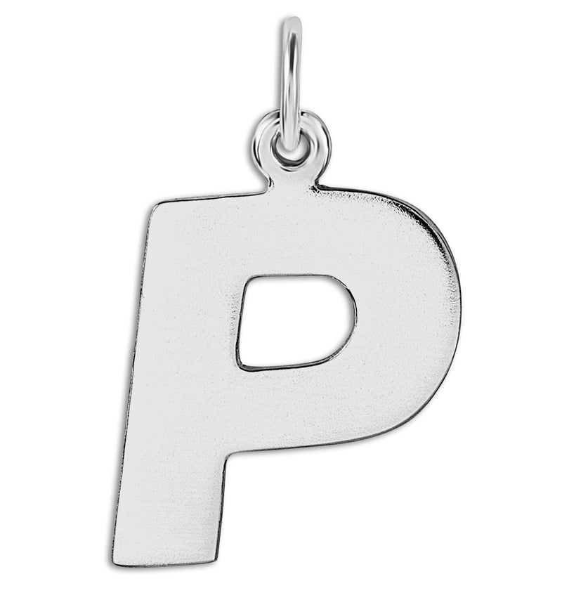 "P" Cutout Letter Charm Sterling Silver Jewelry For Necklaces And Bracelets From Helen Ficalora Every Letter And Initial Available