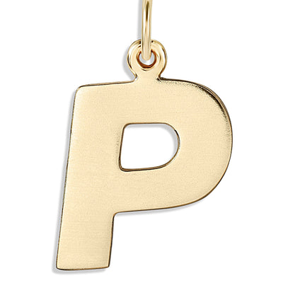 "P" Cutout Letter Charm 14k Yellow Gold Jewelry For Necklaces And Bracelets From Helen Ficalora Every Letter And Initial Available