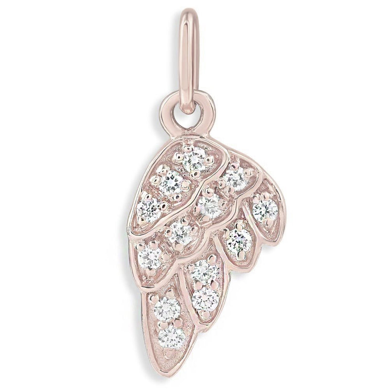 Helen Ficalora 14K Rose Gold Angel Wing Pendant With Diamonds