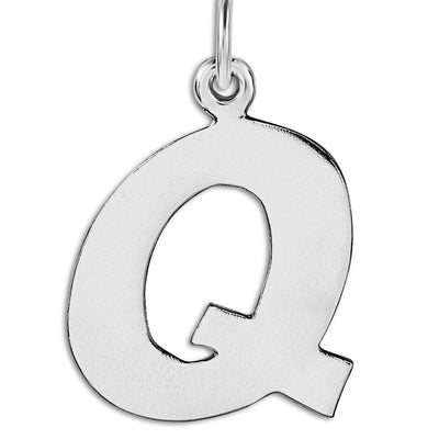 "Q" Cutout Letter Charm Sterling Silver Jewelry For Necklaces And Bracelets From Helen Ficalora Every Letter And Initial Available