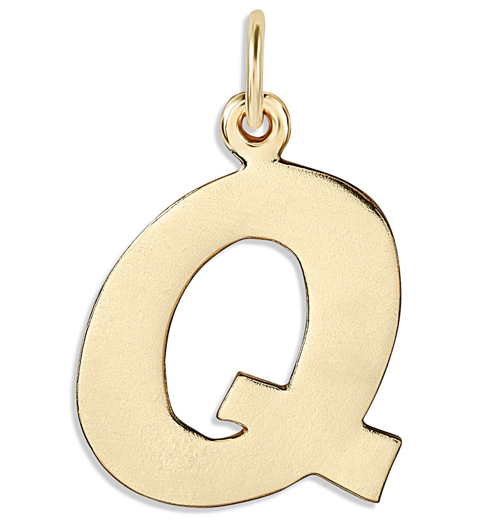 "Q" Cutout Letter Charm 14k Yellow Gold Jewelry For Necklaces And Bracelets From Helen Ficalora Every Letter And Initial Available