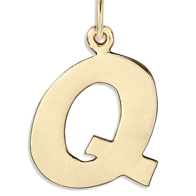 "Q" Cutout Letter Charm 14k Yellow Gold Jewelry For Necklaces And Bracelets From Helen Ficalora Every Letter And Initial Available