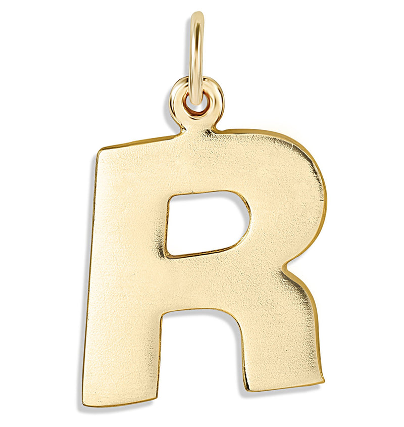 "R" Cutout Letter Charm 14k Yellow Gold Jewelry For Necklaces And Bracelets From Helen Ficalora Every Letter And Initial Available