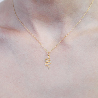 Helen Ficalora's Snake Mini Charm Pave Diamonds 14k Yellow Gold