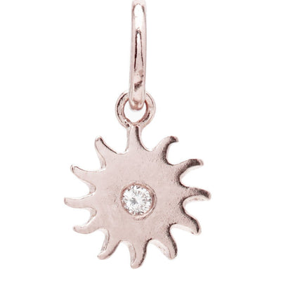 Sun Mini Charm With Diamond Jewelry Helen Ficalora 14k Pink Gold For Necklaces And Bracelets
