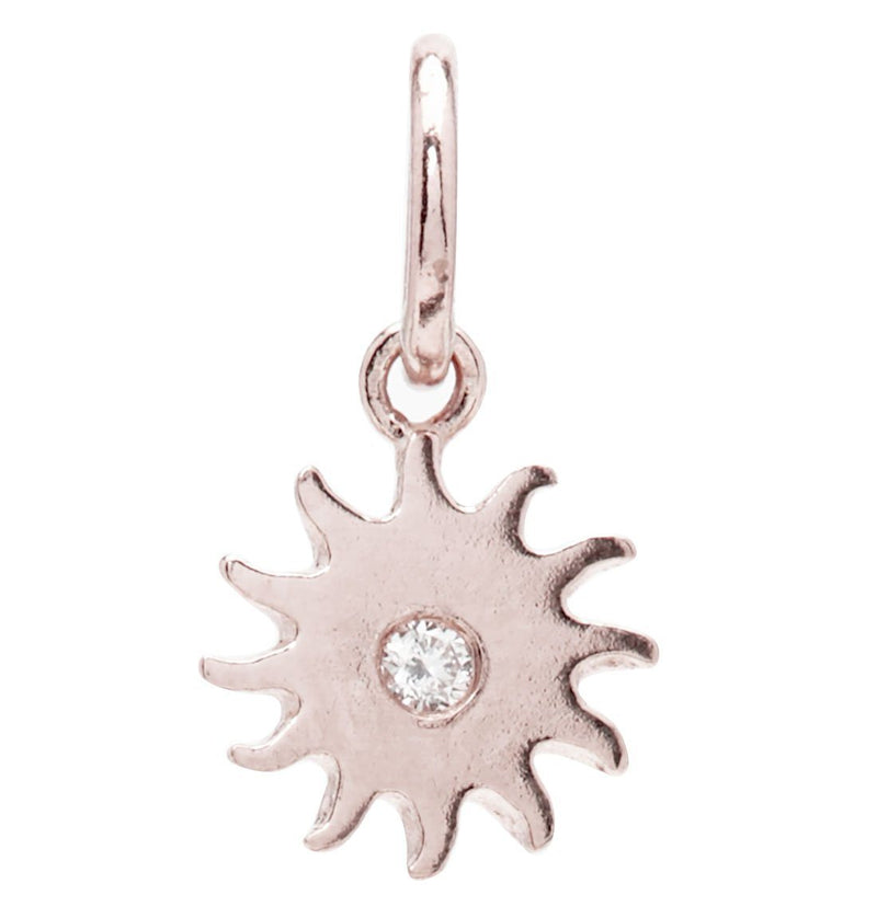 Sun Mini Charm With Diamond Jewelry Helen Ficalora 14k Pink Gold For Necklaces And Bracelets