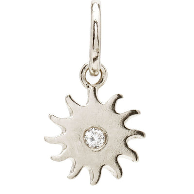 Sun Mini Charm With Diamond Jewelry Helen Ficalora 14k White Gold For Necklaces And Bracelets