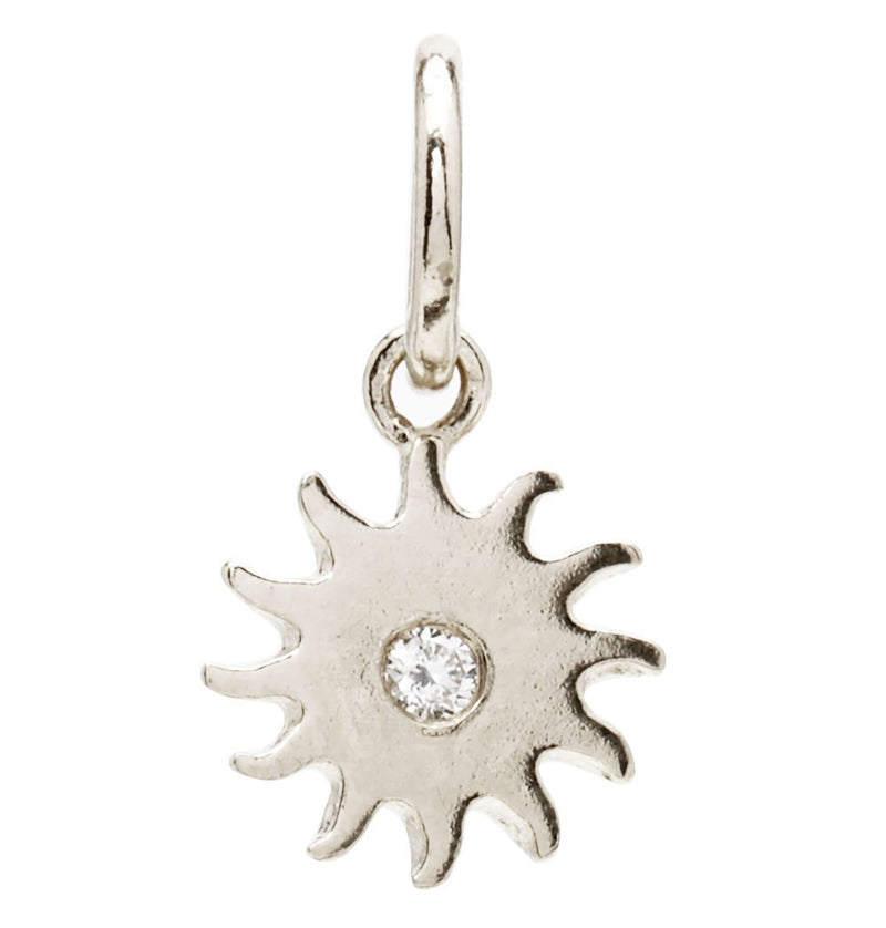 Sun Mini Charm With Diamond Jewelry Helen Ficalora 14k White Gold For Necklaces And Bracelets
