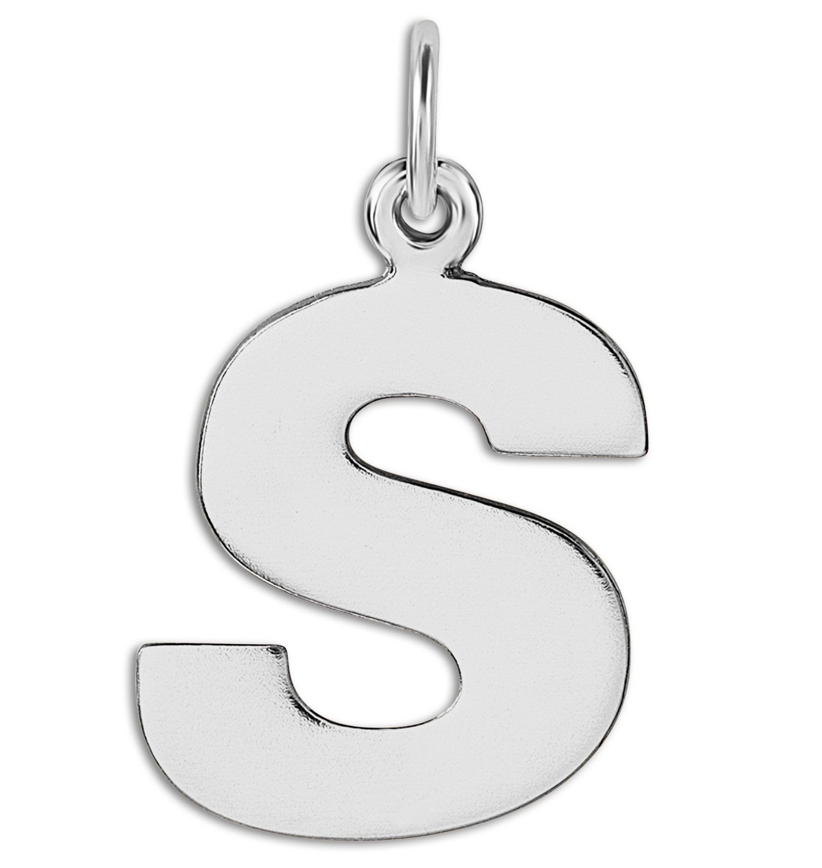 M Cutout Letter Charm for Necklaces and Bracelets in Gold or Silver 14K Yellow Gold by Helen Ficalora