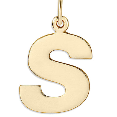 "S" Cutout Letter Charm 14k Yellow Gold Jewelry For Necklaces And Bracelets From Helen Ficalora Every Letter And Initial Available