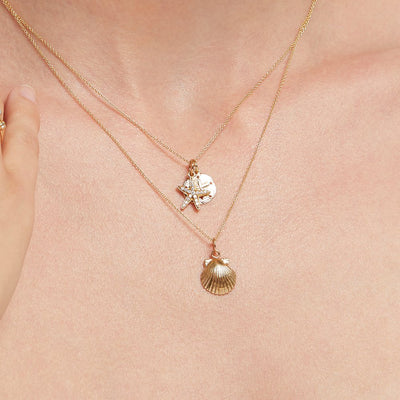 Small Scallop Shell Charm Jewelry Helen Ficalora 14k Yellow Gold