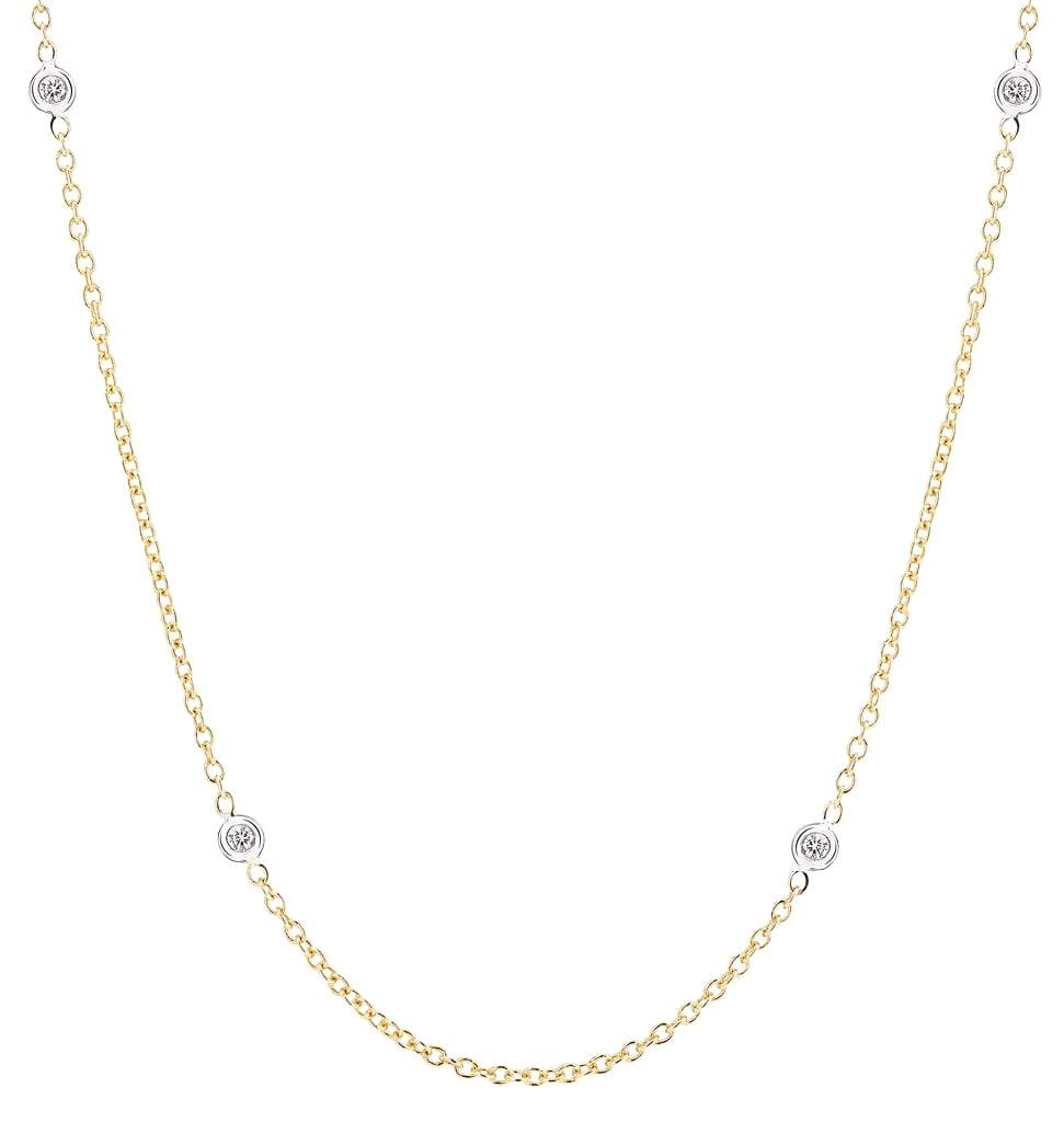Diamond necklace on gold chain Outlet