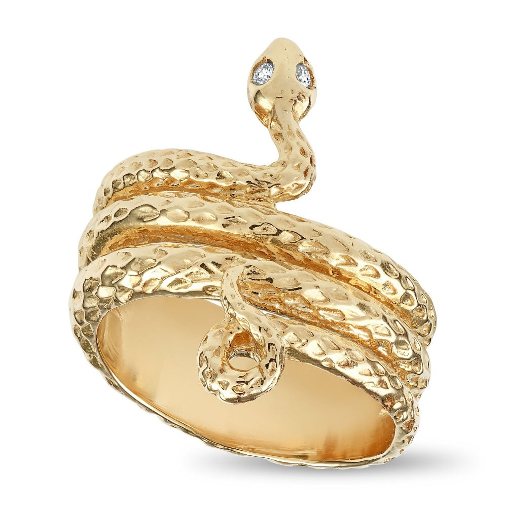 Gold Chain Ring with Diamond | Helen Ficalora 14K Yellow Gold / 7 by Helen Ficalora