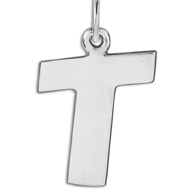 "T" Cutout Letter Charm Sterling Silver Jewelry For Necklaces And Bracelets From Helen Ficalora Every Letter And Initial Available