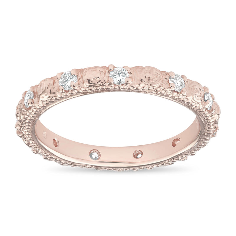 Helen Ficalora Rose Flower Diamond Ring in 14k Rose Gold 