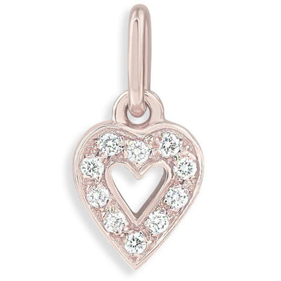 Helen Ficalora 14K Gold Tiny Pavé Diamond Heart Pendant