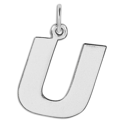 "U" Cutout Letter Charm Sterling Silver Jewelry For Necklaces And Bracelets From Helen Ficalora Every Letter And Initial Available