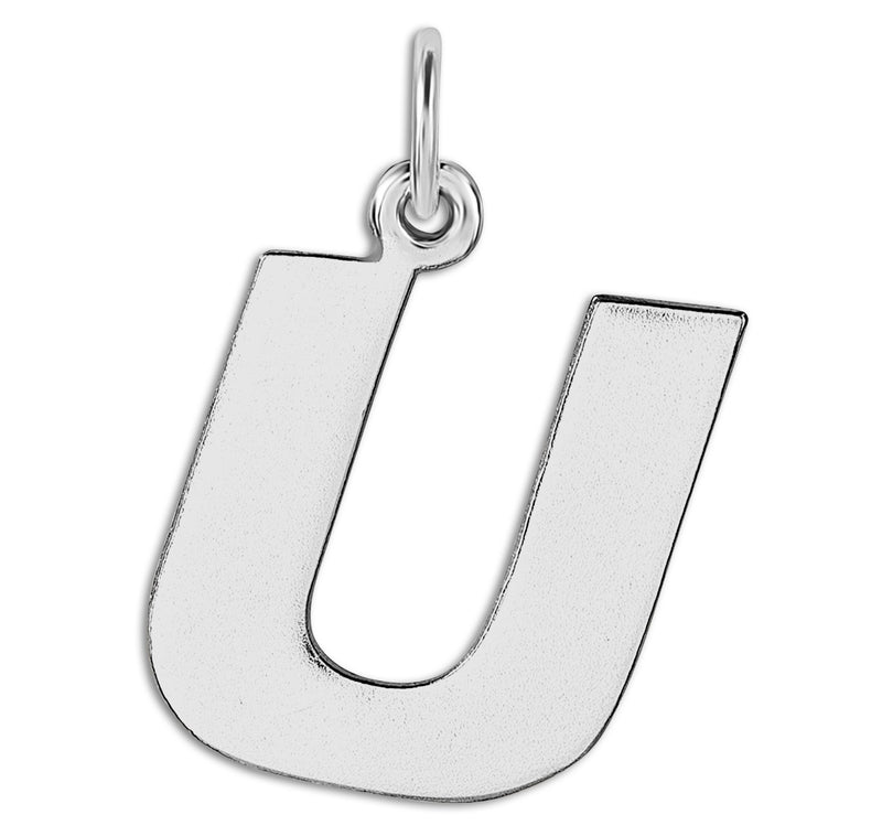 "U" Cutout Letter Charm Sterling Silver Jewelry For Necklaces And Bracelets From Helen Ficalora Every Letter And Initial Available