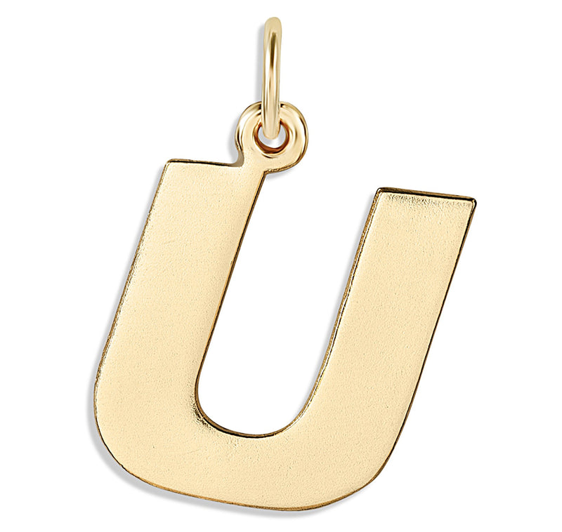 "U" Cutout Letter Charm 14k Yellow Gold Jewelry For Necklaces And Bracelets From Helen Ficalora Every Letter And Initial Available