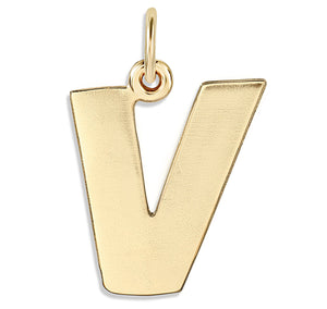 Letter Charm - Initial Necklace Pendant - Monogram Gold Charm Bracelet 14K Yellow Gold by Helen Ficalora