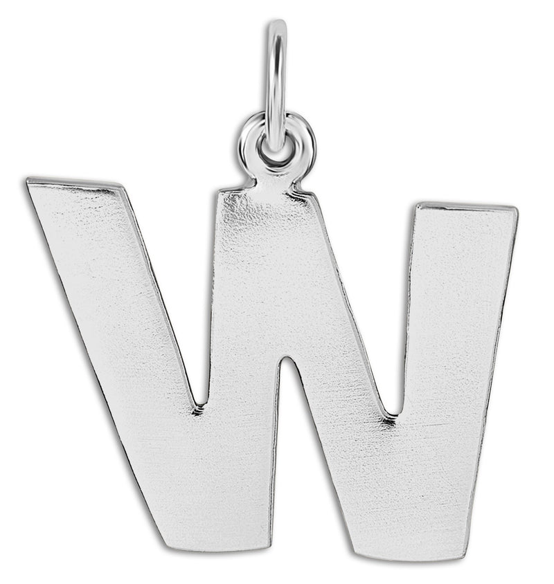 "W" Cutout Letter Charm Sterling Silver Jewelry For Necklaces And Bracelets From Helen Ficalora Every Letter And Initial Available