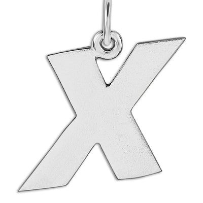 "X" Cutout Letter Charm Sterling Silver Jewelry For Necklaces And Bracelets From Helen Ficalora Every Letter And Initial Available